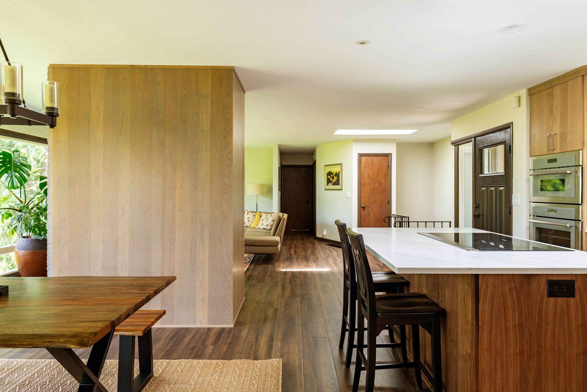 Home Remodel with Fireplace Stained Alder